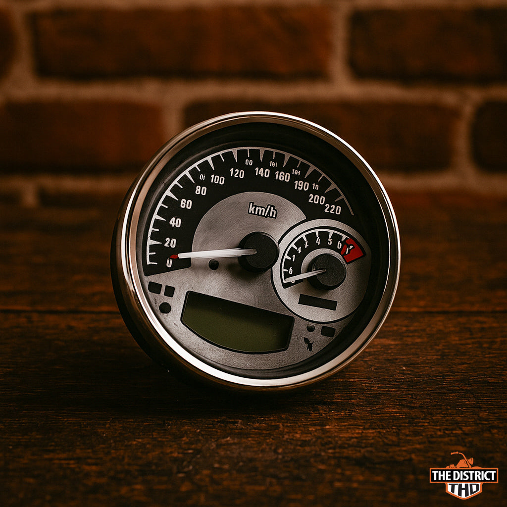 5 in. Combination Analog Speedometer/Tachometer Kilometers/hr- Spun Aluminum Dial