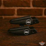 HD Defiance Rider Footpegs -Black Anodized, Softail Model